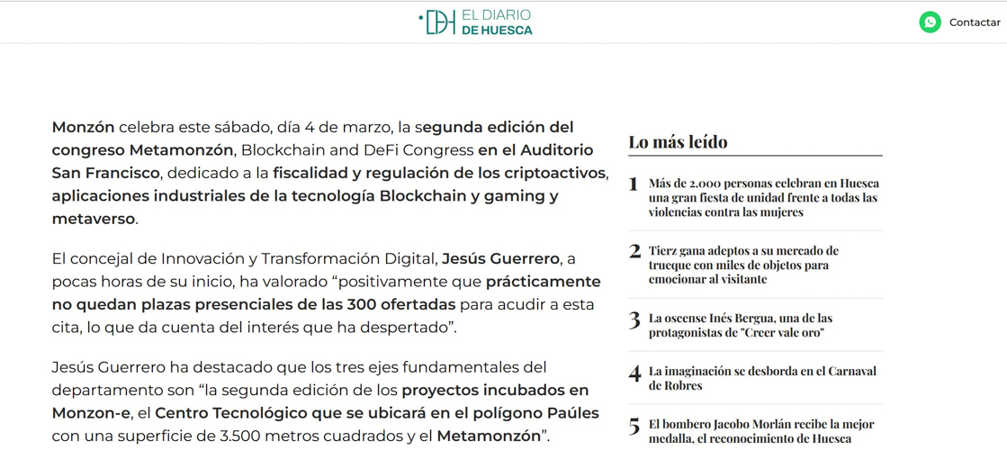 Diario de Huesca - El congreso Metamonzón celebra este sábado su segunda edición